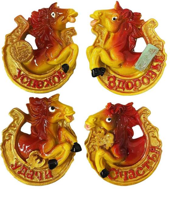 detail Magnet „Koník v podkově s přáním“, 5×6 cm