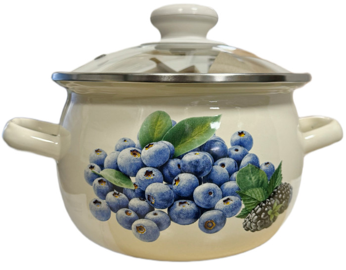 detail Smaltovaný kastrol bežový Ostruzina a boruvka 2,5L Premium