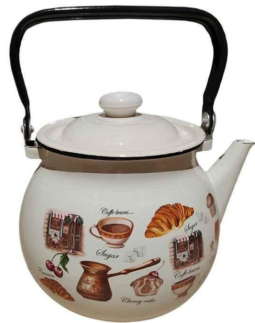 detail Smaltovaná konvice bežová 3,5L Kavárna