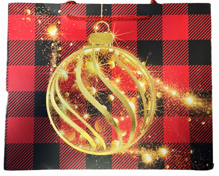 detail Dárková taška 22x31cm červeno-černá šachovnice