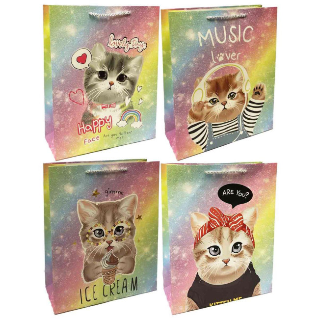 detail Dárková taška 22x31cm Kočky