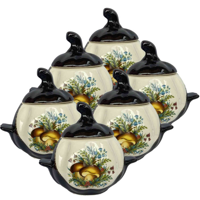 detail Keramický hrnec Houby 0,75l