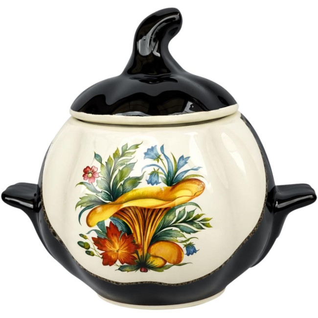 detail Keramický hrnec Houby Lišky 0,75 L