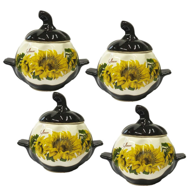 detail Keramický hrnec Slunečnice 0,75l