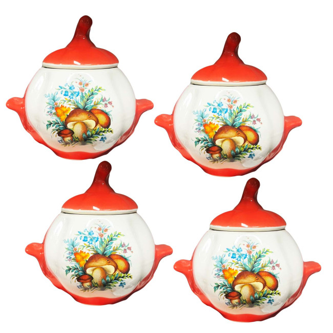 detail Keramický hrnec „Houby suchohřiby“ 0.75l