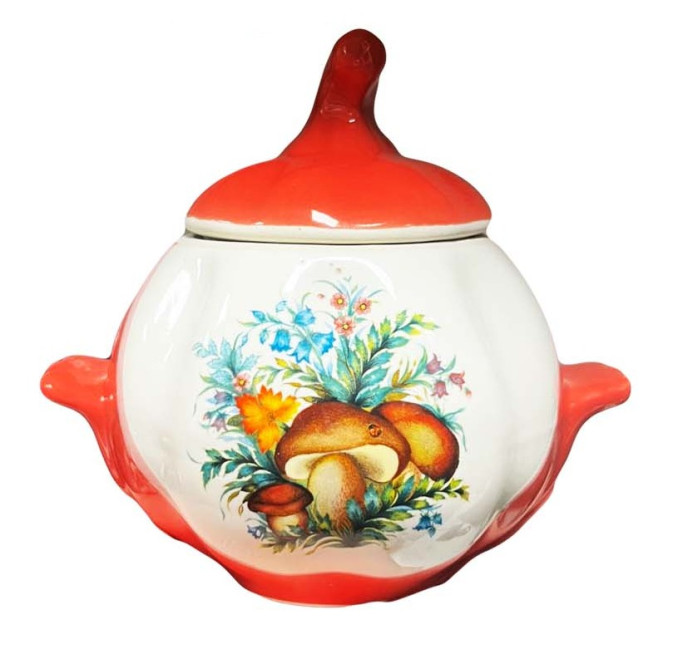 detail Keramický hrnec „Houby suchohřiby“ 0.75l