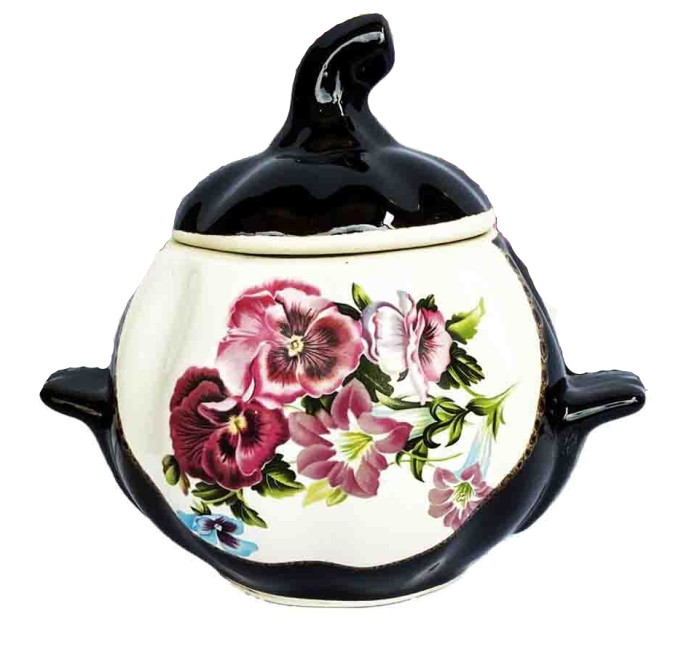 detail Keramický hrnec 0,75l Fialky