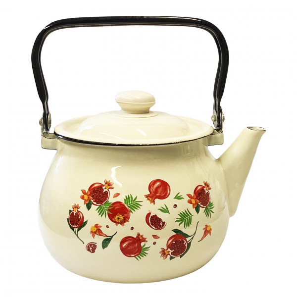 detail Smaltovaná konvice bežová 2,5L granátové jablko