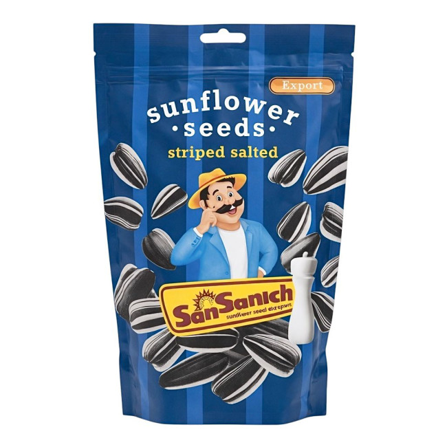 detail Pražená solená slunečnicová semínka „Pruhovaná“ 250 g San Sanyč