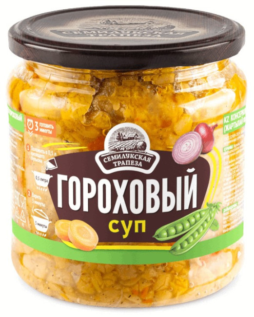 detail Hrachová polévka 470g Semilukskaja Trapeza