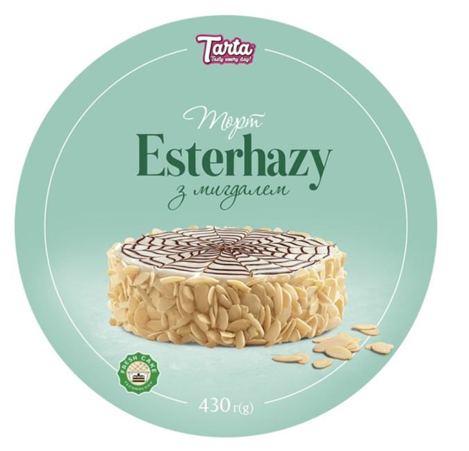 detail Dort ESTERHAZY s mandlemi 430g TARTA