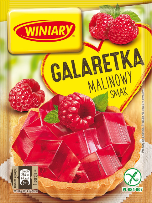 detail Želé s příchutí maliny 75 g Galaretka Winiary