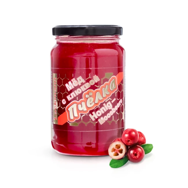 detail Květový med s brusinkama 460g