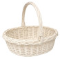 náhled Velikonoční proutěný košík bílý S