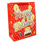 náhled Dárková taška Happy Birthday červená 32*11cm