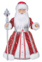 náhled Figurka Děda Mráze v červeno-bílé se stříbrem, s oddělením na cukrovinky a dárky, 40 cm
