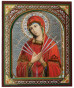 náhled Ikona dřevěná Semistrelnaja 10x12cm v pouzdře (zlaté pozadí)
