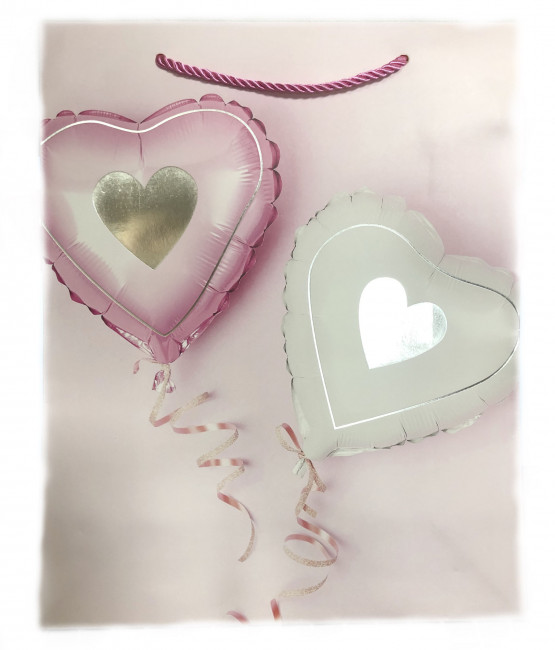 detail Dárková taška balonky srdce 26*32cm