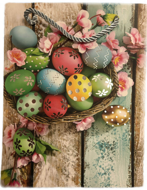 detail Dárková taška Velikonoční vajíčka 18*23cm