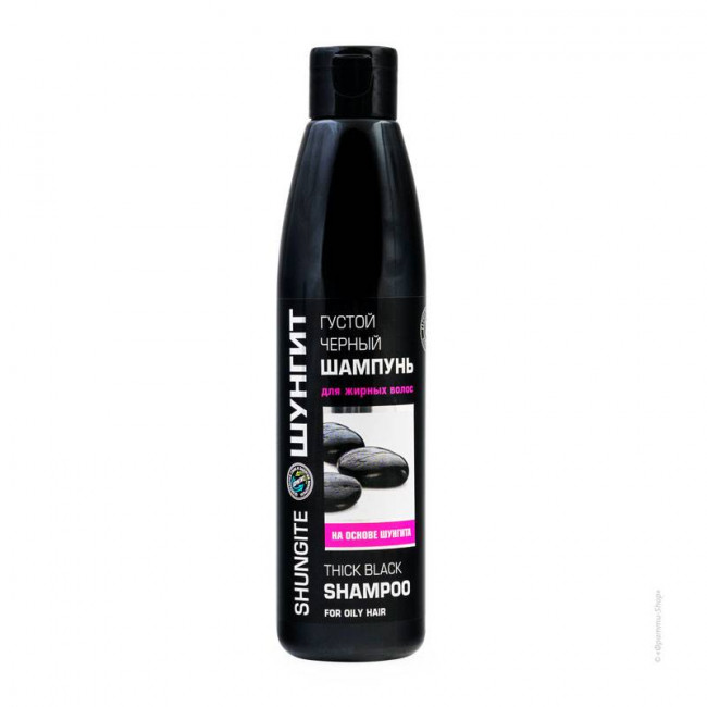 detail Hustý černý šampon na mastné vlasy šungit 330ml
