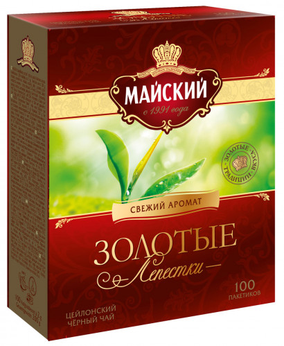 Čaj černý Zolotye lepestki 100*2g Mayskij