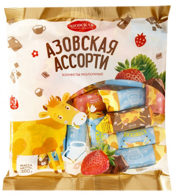 detail Mléčné bonbony Azovskaja assorti 300g AKF