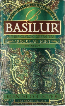 detail Zelený čaj s marockou mátou 25*1,5g Basilur