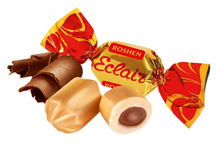 detail ECLAIR karamel s kakaovou náplní Roshen