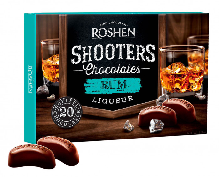 detail Bonboniéra s rumovým likérem 150g Roshen Shooters