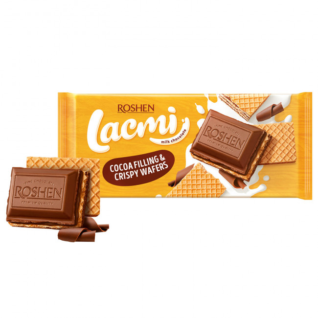 detail Mléčná čokoláda s kakaovým krémem 90g Lacmi Roshen