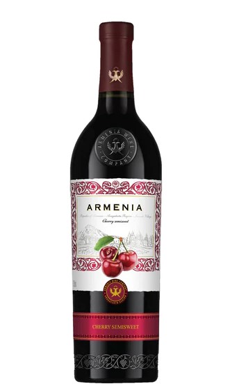 detail Polosladké červené víno Cherry Armenia 0,75L