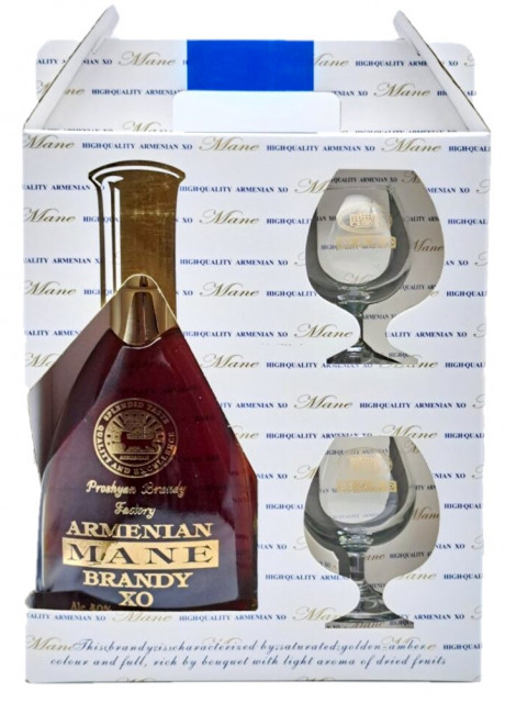 detail Brandy MANE 8 let 0,75L + 2 sklenice PROSHYAN