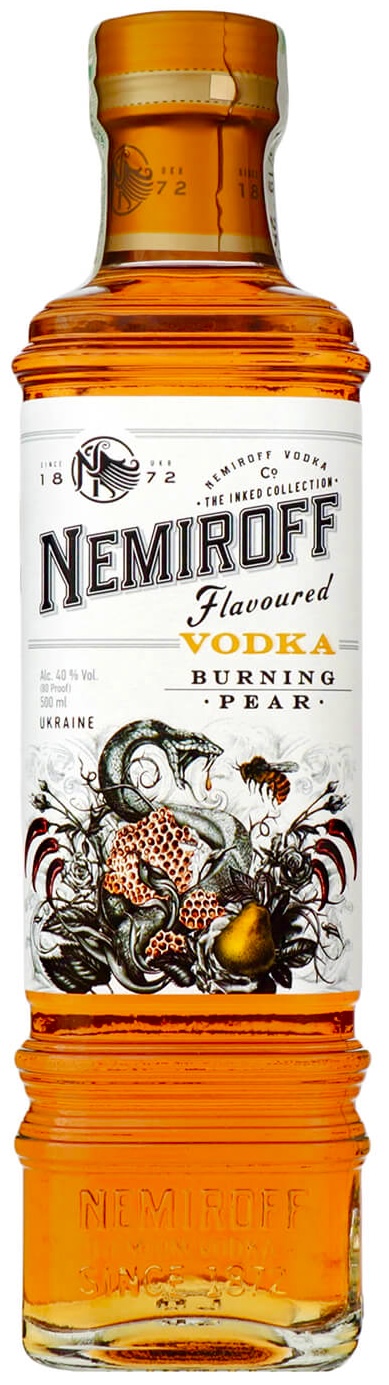 Vodka s příchutí pečené hrušky 0,5L 40% Nemiroff Burning Pear