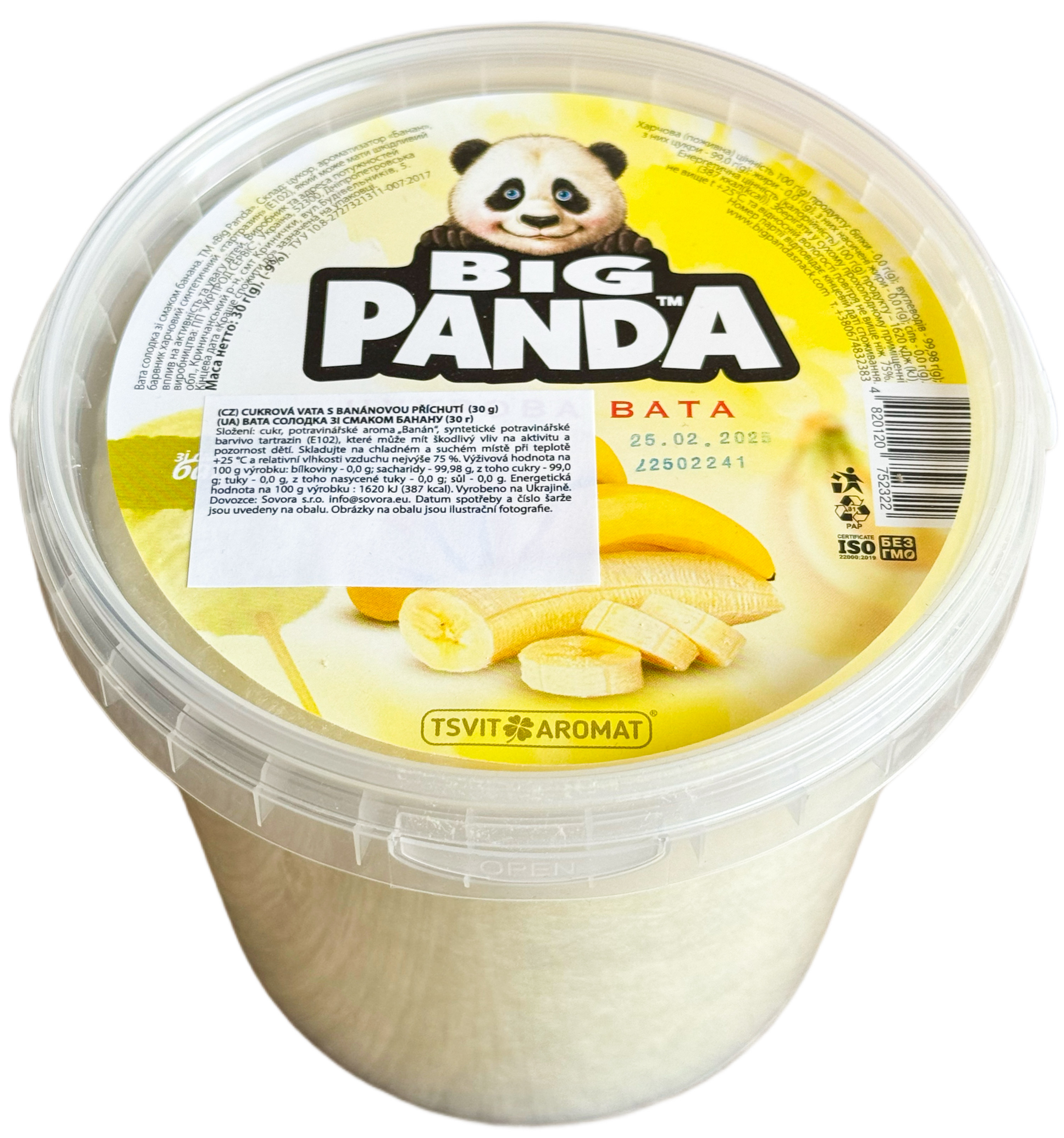 Cukrová vata s banánovou příchutí 30g Big Panda