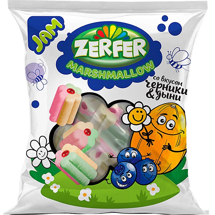 Žvýkací marshmallow s džemem 90g Zerfer