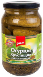 Огурцы хрустящие малосольные 430г Емеля