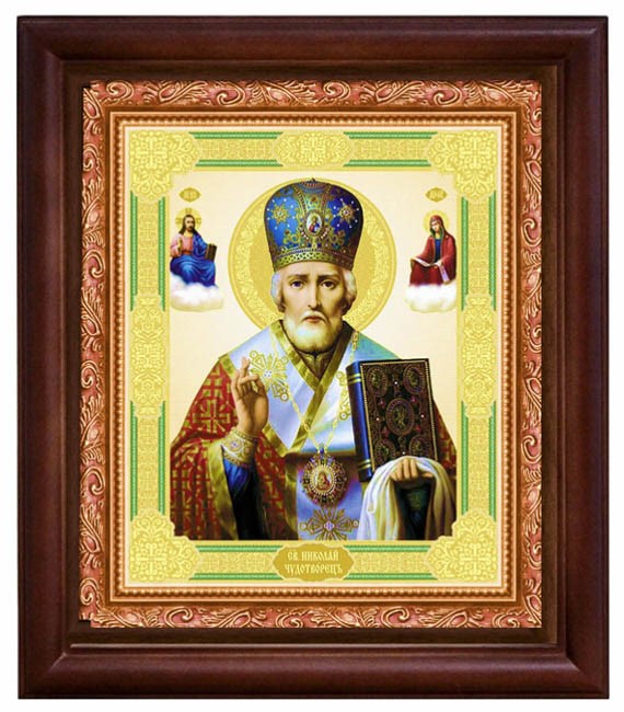 detail Икона деревянная со стеклом 15х18см Николай
