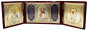 предварительный просмотр Икона в бархате четырехсторонняя Матрона и Николай 12х40см складная