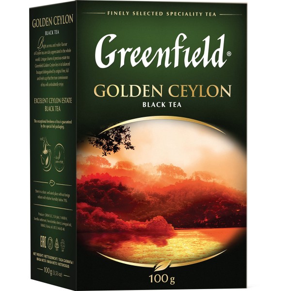 detail Листовой черный чай Golden Ceylon 100г Greenfield