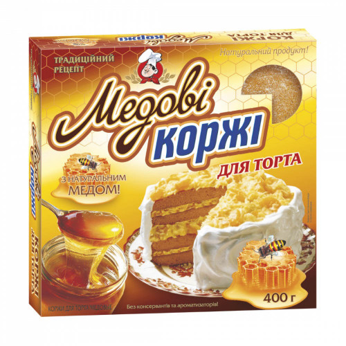 Коржи для торта Медовик 400г Кухарчук