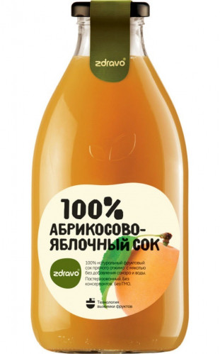 Сок 100% абрикосово-яблочный 0,75л Zdravo