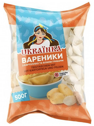 Вареники с белыми грибами и картофелем 500г Ukrainka
