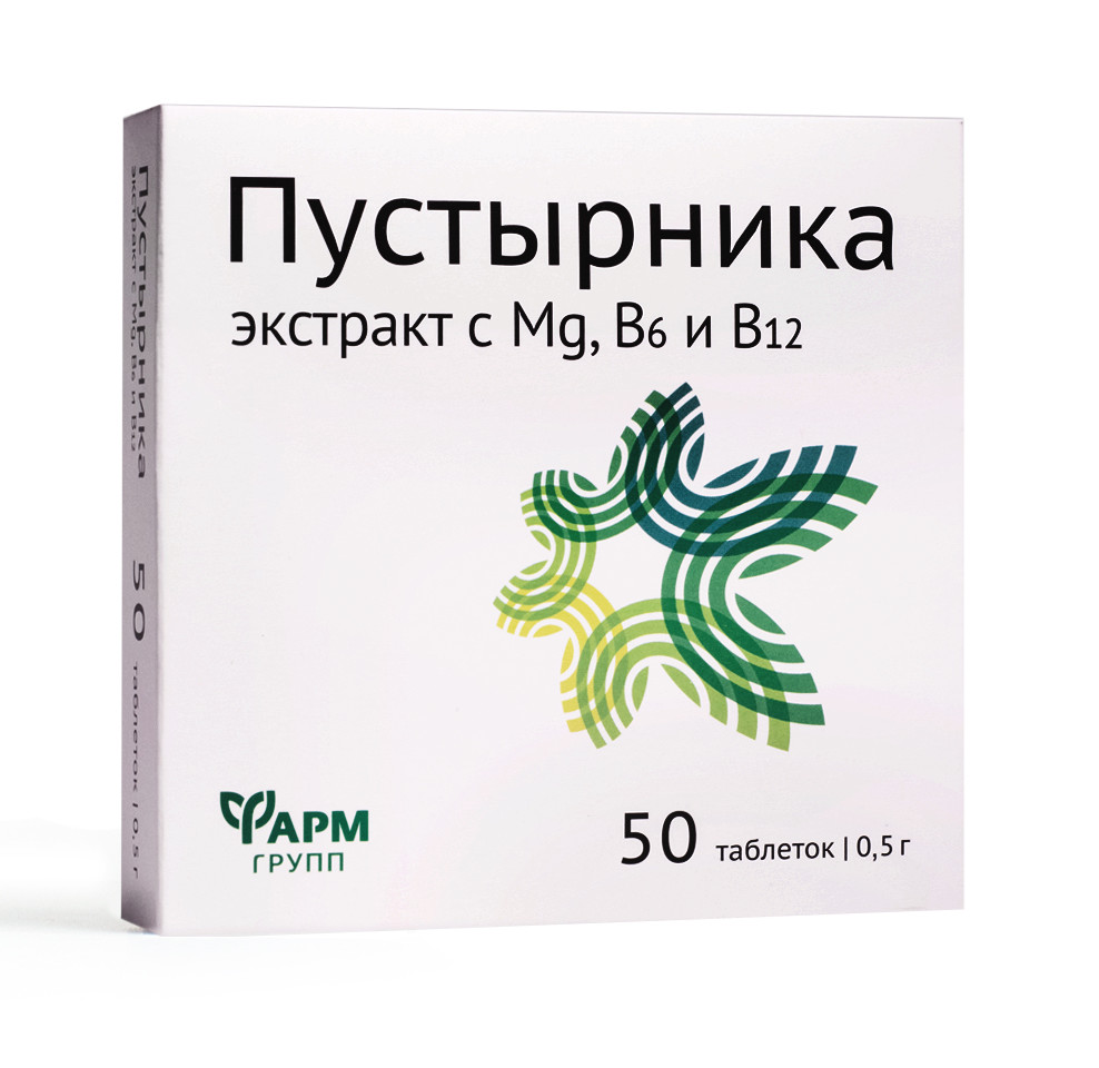 Пустырник + Mg + витамины B6 & B12 50 таблеток 25г Фармгрупп