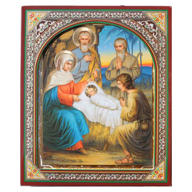 detail Икона деревянная Рождество Христово 15х18см в футляре