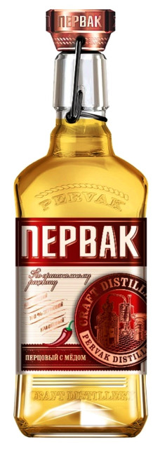 detail Vodka Pervak Pepper Honey 0,5L.