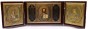 náhled Ikona v zamate 4-stredný Nikolaj a Semistrelnaja 12x40cm skladacie
