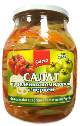 Šalát Zelené paradajky z paprikou 900ml Emela