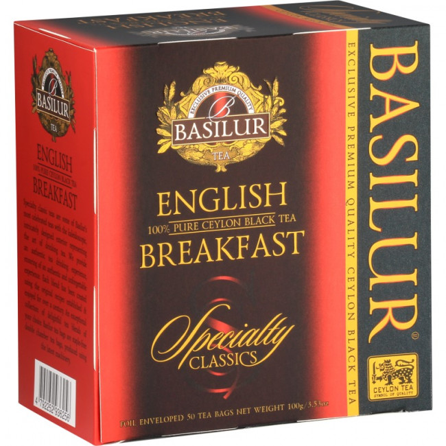 detail Čajlonský čierny čaj English breakfast 50*2g Basilur 