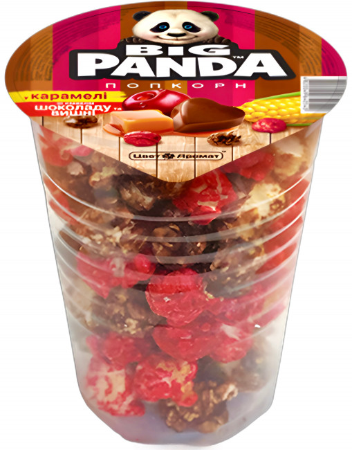detail Popcorn s príchuťou čerešní a čokolády 60g Big Panda