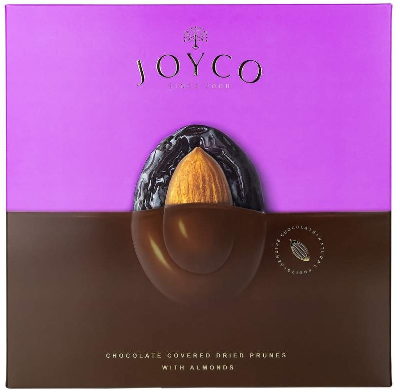Sušené slivky v čokoláde s mandľomí 155g Joyco